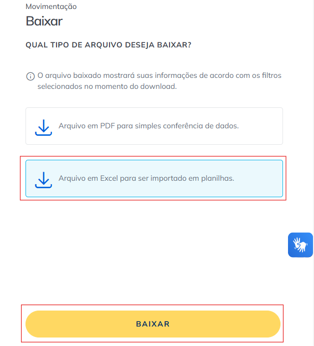Passo 8: Selecione Excel e faça o download